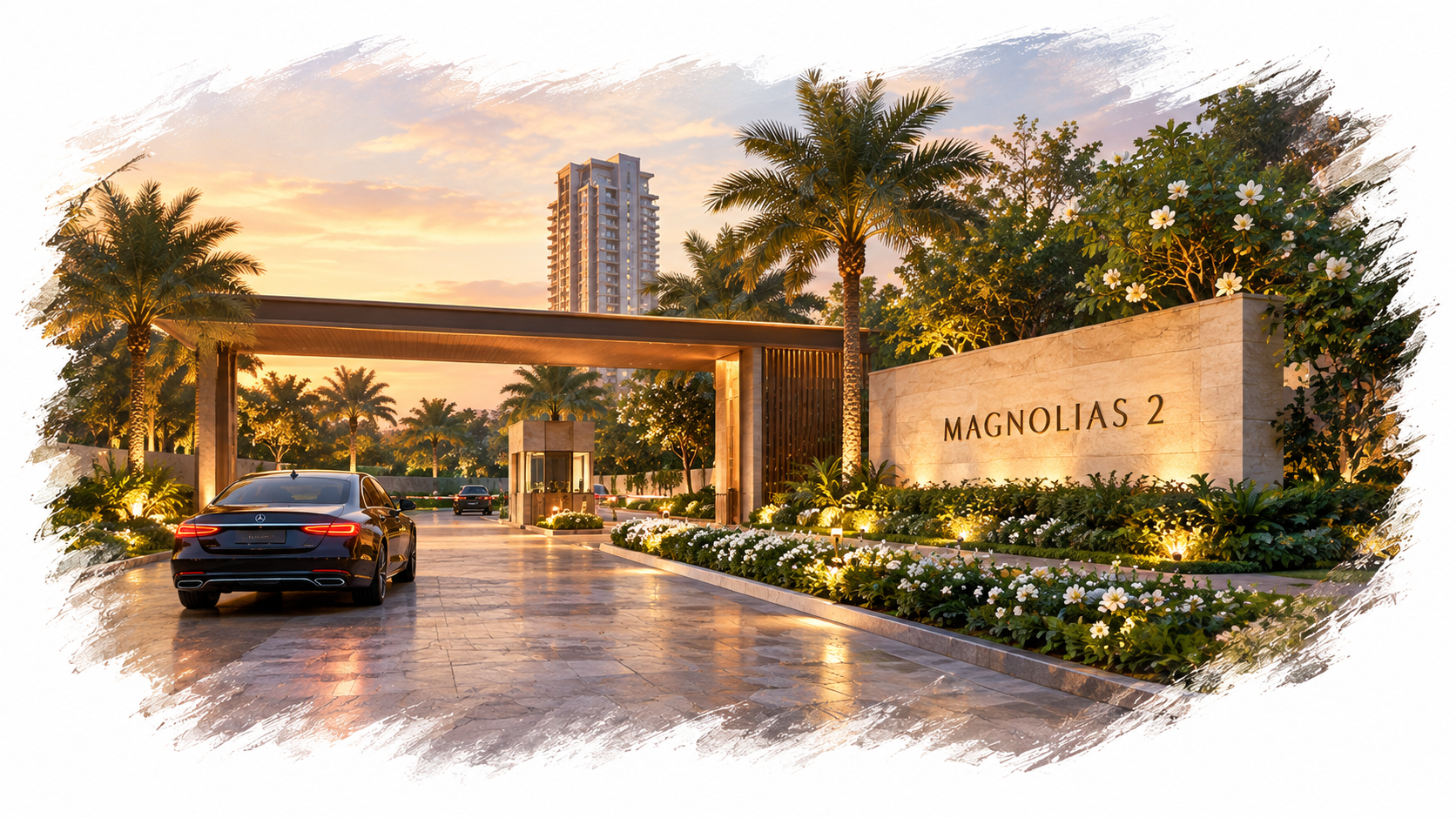Magnolias 2 entrance, DLF Golf Course Road